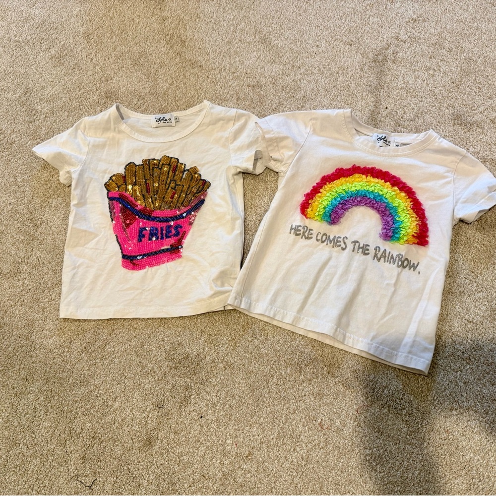 Lola + the Boys T-Shirts Set fries rainbow